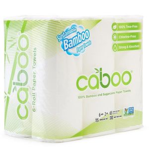 Caboo Bamboo Kitchen Paper Towels 2Ply Gmo Free Bpa Free Fragrance Free Tree Free