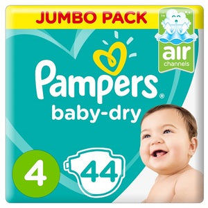 Pampers Baby-Dry Diapers Size 4 Maxi 9-14Kg Jumbo Pack