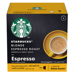 Starbucks Blonde Espresso Roast by Nescafe Dolce Gusto Blonde Roast Coffee Pods Box