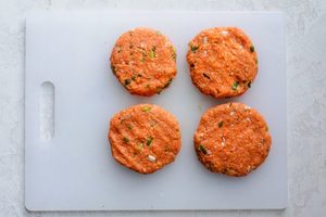 Cooked Salmon Burger With Herbs