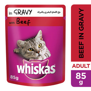 Whiskas Tender Bites Beef in Gravy Wet Cat Food Pouch