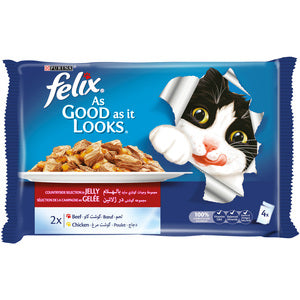 Felix As Good As It Looks Beef & Chicken Wet Cat Food Pouch