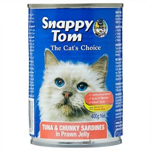 Snappy Tom Cat Food Tuna And Chunky Sardines In Prawn Jelly