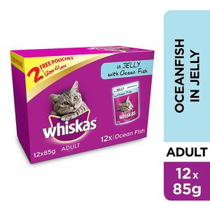 Whiskas In Jelly with Ocean Fish Wet Cat Food Pouch Multipack
