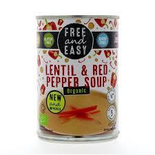 Free & Easy Organic Lentil & Red Pepper Soup