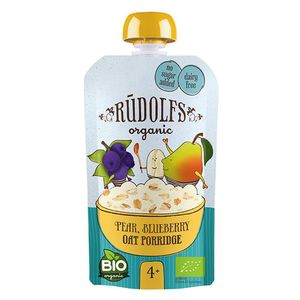 Rudolfs Organic Pear Blueberry & Oat Porridge (4+ Months) No Added Sugar Dairy Free