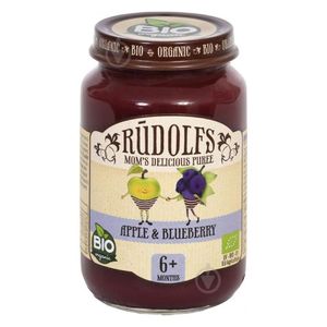 Rudolfs Mom's Delicious Baby Puree Organic Apple & Blueberry Flavor (6+ Months)