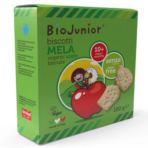 Bio Junior Organic Biscuits Apple Flavor For Babies (10+ Months) Egg Free Vegan