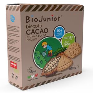 Bio Junior Organic Biscuits Cocoa Flavor For Babies (10+ Months) Egg Free Vegan