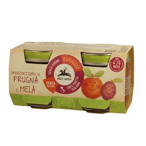 Alce Nero Organic Apple & Plum Baby Puree (4-6 Months) Gluten Free Flavor Free