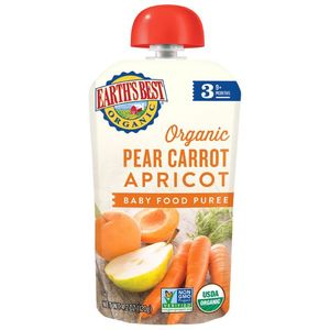 Earth's Best Organic Baby Food Puree Stage 3 Pear Carrot & Apricot