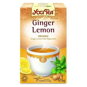 Yogi Tea Organic Ginger Lemon Tea Bags Blended With Ginger Lemon Peel & Peppermint Caffeine Free