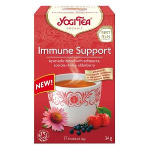 Yogi Tea Organic Immune Support Tea Blended With Echinacea Acerola Cherry & Elderberry