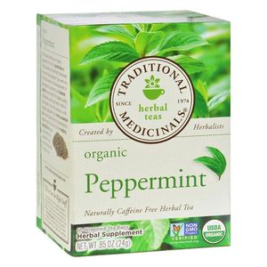 Traditional Medicinals Organic Peppermint Herbal Tea Bags Gmo Free Caffeine Free