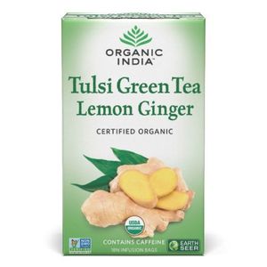 Organic India Tulsi & Lemon Ginger Herbal Tea Bags Caffeine Free