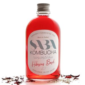 Saba Kombucha Organic Fermented Hibiscus Basil Tea Drink