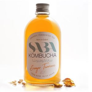 Saba Kombucha Organic Fermented Ginger Turmeric Tea Drink