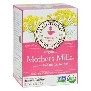 Traditional Medicinals Mother's Milk Organic Herbal Tea Bags For Healthy Lactation Gmo Free Caffeine Free