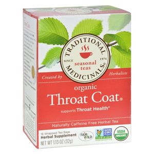 Traditional Medicinals Organic Throat Coat Herbal Tea Caffeine Free Gmo Free