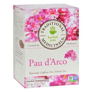 Traditional Medicinals Organic Yellow Pau D' Arco Herbal Tea Gmo Free Caffeine Free