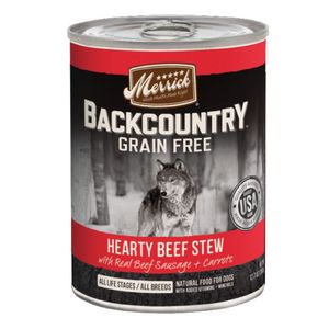 Merrick Backcountry Hearty Beef Stew With Beef Sausage & Vegetables For Adult Dogs  Grain Free
