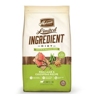 Merrick Limited Ingredient Diet Adult Dog Dry Food With Real Lamb & Chickpeas Recipe For All Breeds Grain Free Potato Free Soy Free Gluten Free
