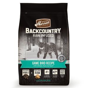 Merrick Backcountry Raw Infused Game Bird Recipe Dry Cat Food With Chicken Duck & Quail For All Life Stages Grain Free