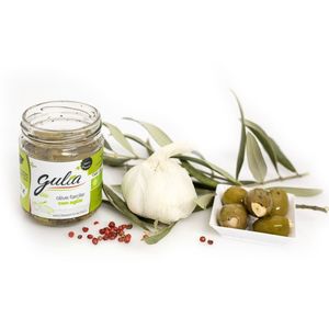 Gulia Organic Olives Stuffed With Garlic In Oil Vegan