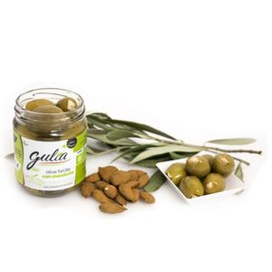 Gulia Organic Green Olives Stuffed With Almonds In Oil Vegan