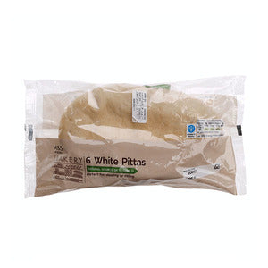 6 White Pitta Breads