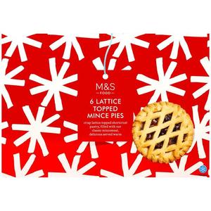 6 Lattice Topped Mince Pies