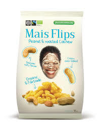 Fairtrade Mais Flips Peanut & Roasted Cashew 75g