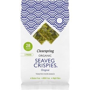 Organic Seaveg Crispies Original Toasted Nori Snack