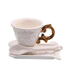 I Ware Coffee Set In Porcelain Gold Handle