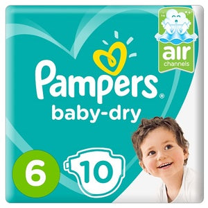 Pampers Baby-Dry Diapers Size 6 Extra Large 13+Kg Carry Pack
