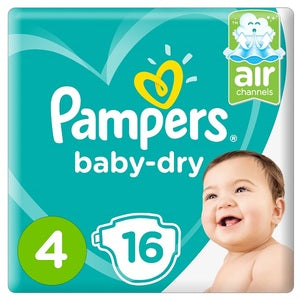 Pampers Baby-Dry Diapers Size 4 Maxi 9-14Kg Carry Pack