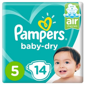 Pampers Baby-Dry Diapers Size 5 Junior 11-16Kg Carry Pack