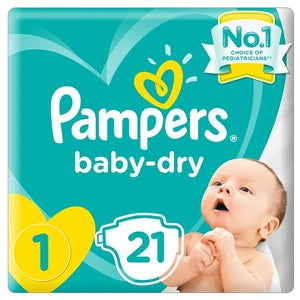 Pampers New Baby-Dry Diapers Size 1 Newborn 2-5Kg Carry Pack