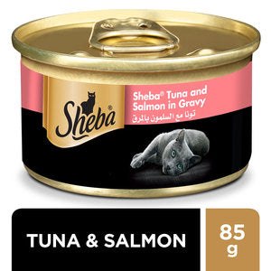 Sheba Flaked Tuna Topped with Salmon Wet Cat Food Can