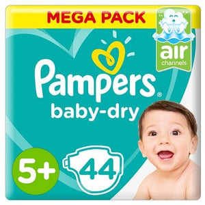 Pampers Baby-Dry Diapers Size 5+ Junior+ 12-17Kg Mega Pack