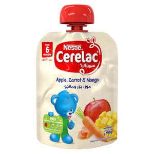 Cerelac Fruits & Vegetables Puree Pouch Apple Carrot Mango