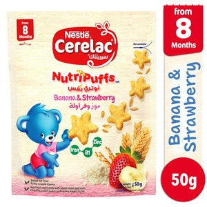 Cerelac Nutripuffs From 10 Months Strawberry And Banana Bag