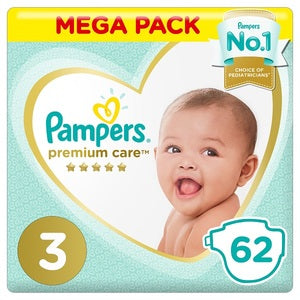 Pampers Premium Care Diapers Size 3 Midi 6-10 Kg Mega Pack
