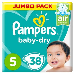 Pampers Baby-Dry Diapers Size 5 Junior 11-16Kg Jumbo Pack
