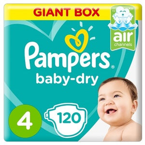 Pampers Baby-Dry Diapers Size 4 Maxi 9-14Kg Giant Box