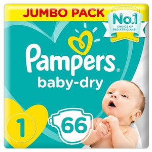 Pampers New Baby-Dry Diapers Size 1 Newborn 2-5Kg Jumbo Pack