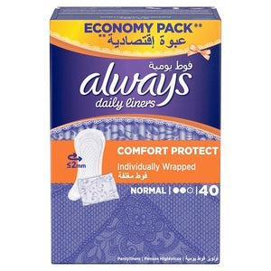 Always Daily Liners Comfort Protect Normal Individually Wrapped