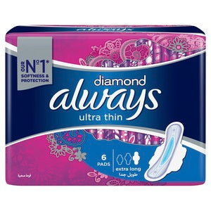 Always Diamond Ultra Thin Extra Long Sanitary Pads With Wings