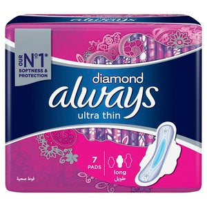 Always Diamond Ultra Thin Large Sanitary Pads With Wings