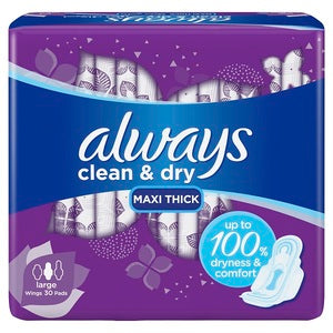 Always Dry And Comfort Sanitary Pads Large